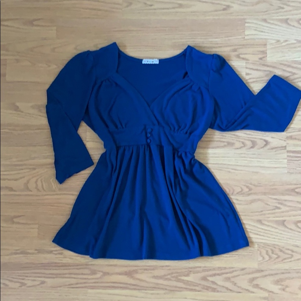 Mid-sleeve baby doll blouse